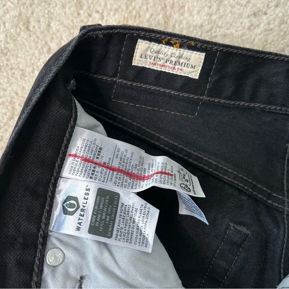 NWOT Levi's 501 High Rise Jeans size 24 button fly black skinny - Picture 10 of 16